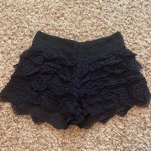 Black patterned shorts